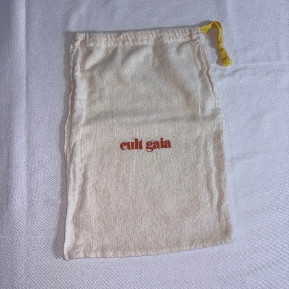 Cult Gaia Dust Bag OS Cream Excellent Cotton Drawstring Logo Storage Pouch